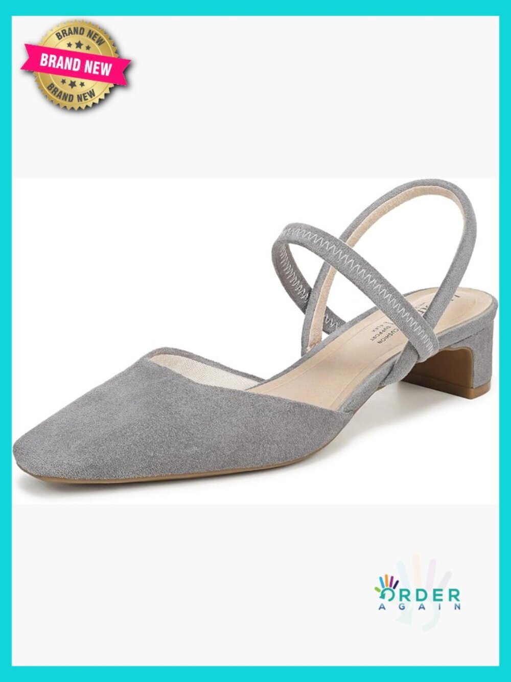 Slingback Kitten Heel Pump Soft System Comfort Block Heel Pointed Toe Dressy